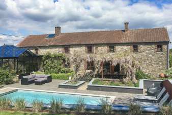 Holiday home with swimming pool for nine people near Namur