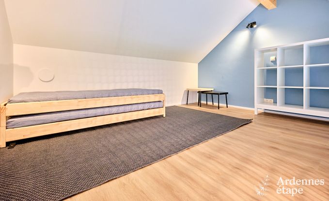 Spacious luxury villa in Bertrix for 16 people with heated outdoor pool and private terrace by the water