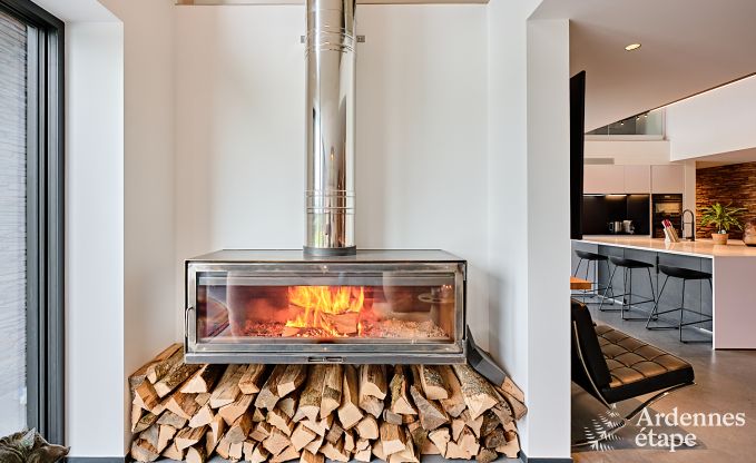 Spacious luxury villa in Bertrix for 16 people with heated outdoor pool and private terrace by the water