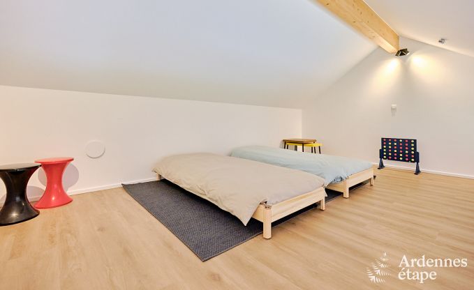 Spacious luxury villa in Bertrix for 16 people with heated outdoor pool and private terrace by the water