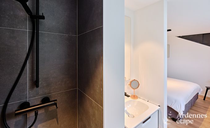 Spacious luxury villa in Bertrix for 16 people with heated outdoor pool and private terrace by the water