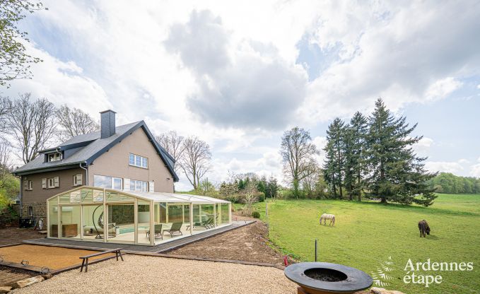Luxury holiday home in Ciney: house for 8 people with indoor pool, sauna, and private garden