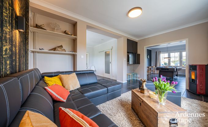 Luxury holiday home in Ciney: house for 8 people with indoor pool, sauna, and private garden