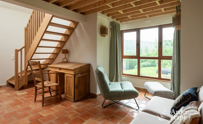 Chalet in Couvin for 8 people: comfortable holiday home with sauna and panoramic view