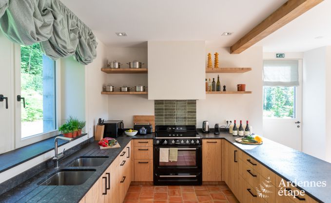 Chalet in Couvin for 8 people: comfortable holiday home with sauna and panoramic view