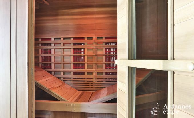 Luxury villa for 8 people in Doische: infrared cabin, jacuzzi, cassette fireplace, pond, and private garden