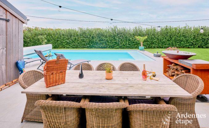 Spacious comfortable holiday home for 10 people in Voeren with private pool, jacuzzi and garden