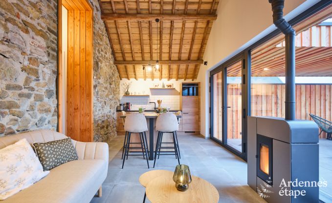Cosy holiday home in Francorchamps for 4 people with private terrace and wood pellet stove