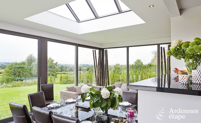 Luxury holiday home in Froidthier for 10 guests with swimming pool, wellness and 5 bedrooms near Aubel