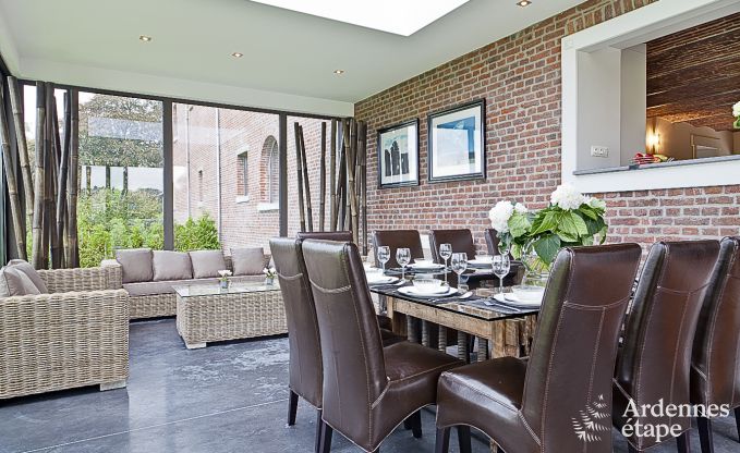 Luxury holiday home in Froidthier for 10 guests with swimming pool, wellness and 5 bedrooms near Aubel