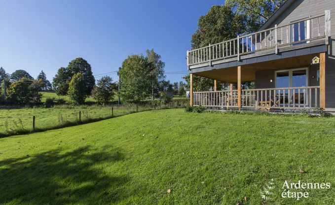 Holiday home for families in Gouvy with swimming pool, sauna and view in the Ardennes