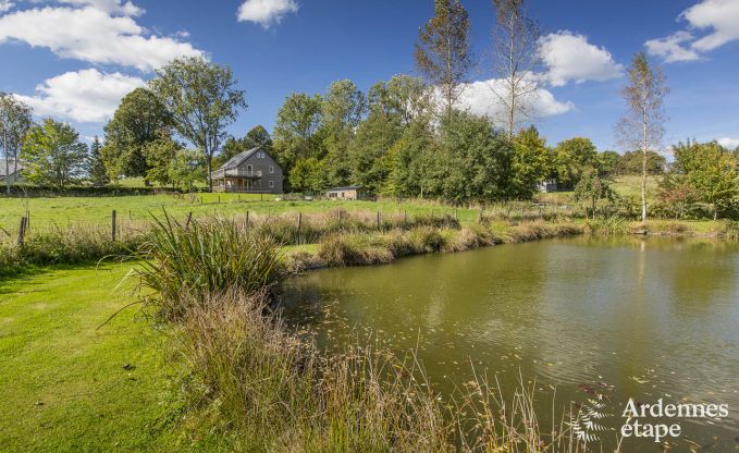 Holiday home for families in Gouvy with swimming pool, sauna and view in the Ardennes