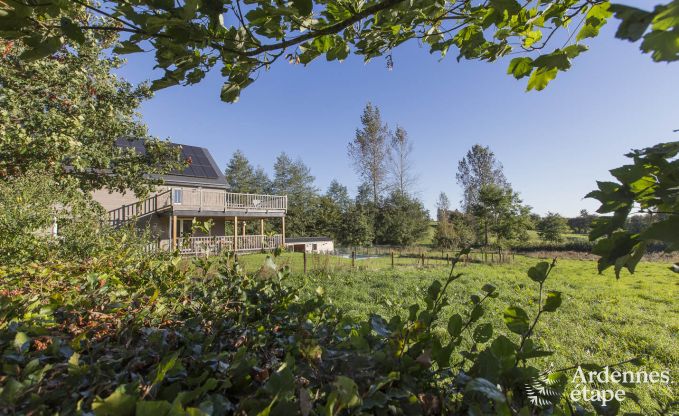 Holiday home for families in Gouvy with swimming pool, sauna and view in the Ardennes