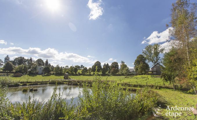 Holiday home for families in Gouvy with swimming pool, sauna and view in the Ardennes