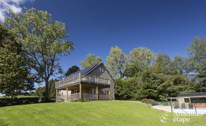 Holiday home for families in Gouvy with swimming pool, sauna and view in the Ardennes