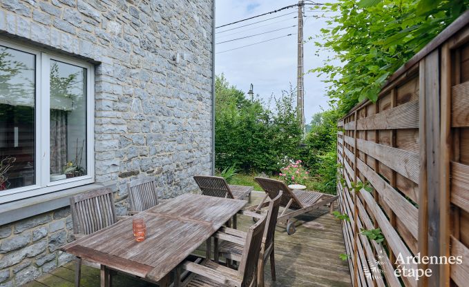 Charming holiday home for 6 people in Han-sur-Lesse with private terrace on the water