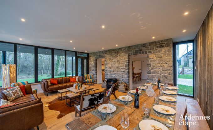 Luxury villa for 14 people in Havelange with private garden and modern amenities in the Ardennes