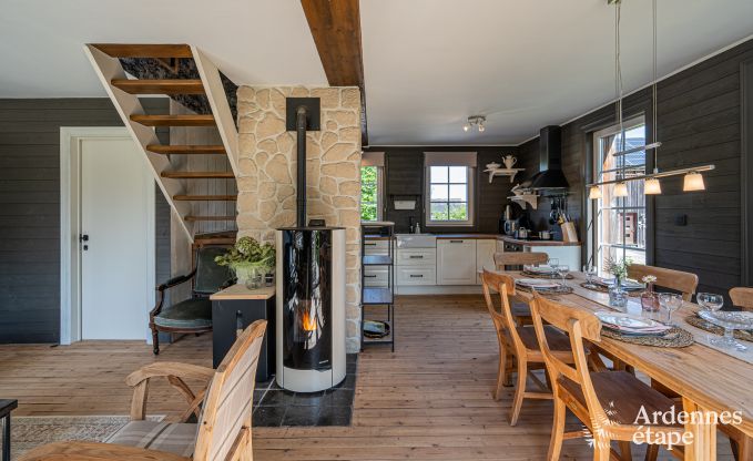 Charming holiday home in Herbeumont for 6 people with private garden, 3 bedrooms and wood pellet stove