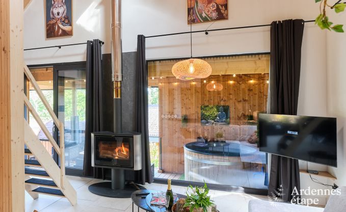 Chalet in Hotton for 6 persons with swim spa, hot tub and outdoor sauna near Durbuy