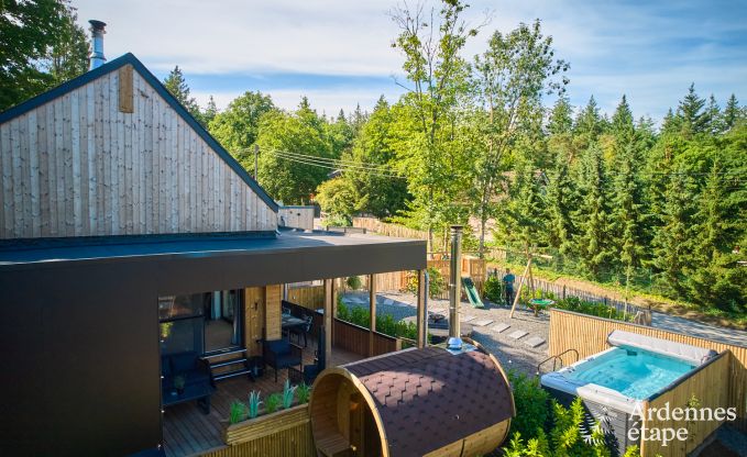 Chalet in Hotton for 6 persons with swim spa, hot tub and outdoor sauna near Durbuy