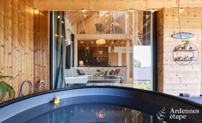 Chalet in Hotton for 6 persons with swim spa, hot tub and outdoor sauna near Durbuy