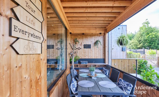 Chalet in Hotton for 6 persons with swim spa, hot tub and outdoor sauna near Durbuy