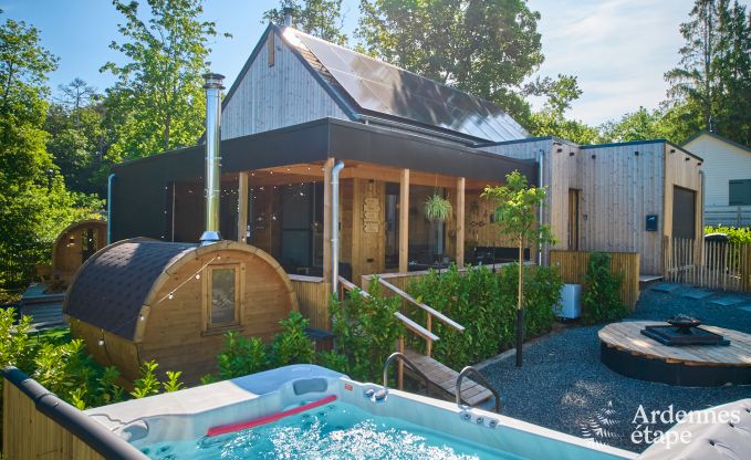 Chalet in Hotton for 6 persons with swim spa, hot tub and outdoor sauna near Durbuy