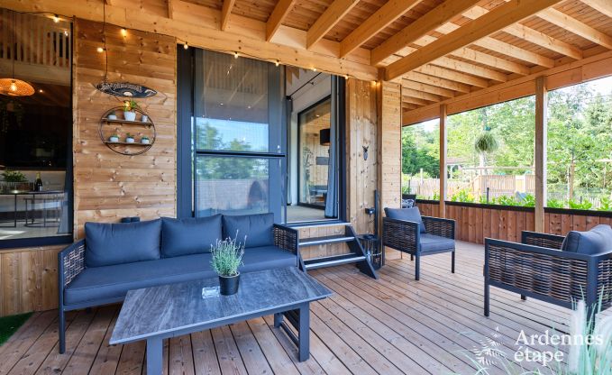 Chalet in Hotton for 6 persons with swim spa, hot tub and outdoor sauna near Durbuy