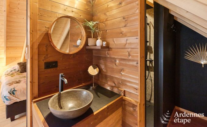 Chalet in Hotton for 6 persons with swim spa, hot tub and outdoor sauna near Durbuy