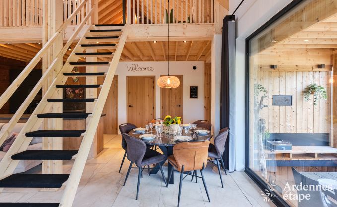 Chalet in Hotton for 6 persons with swim spa, hot tub and outdoor sauna near Durbuy