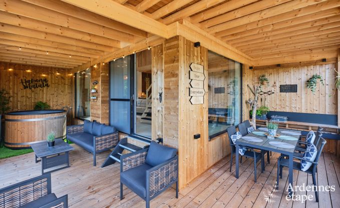 Chalet in Hotton for 6 persons with swim spa, hot tub and outdoor sauna near Durbuy