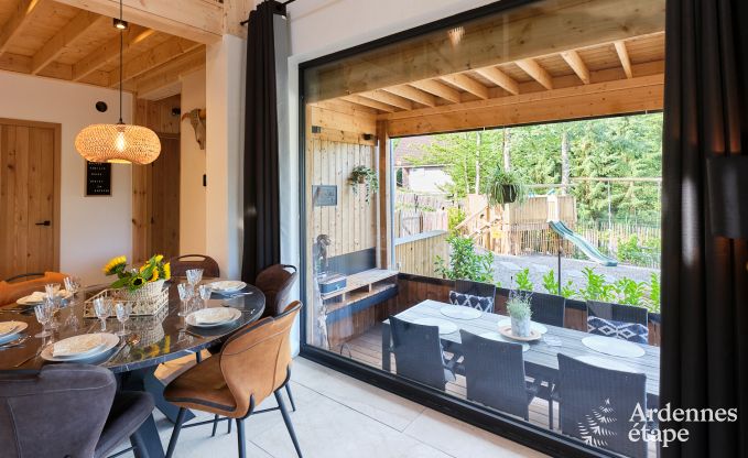 Chalet in Hotton for 6 persons with swim spa, hot tub and outdoor sauna near Durbuy