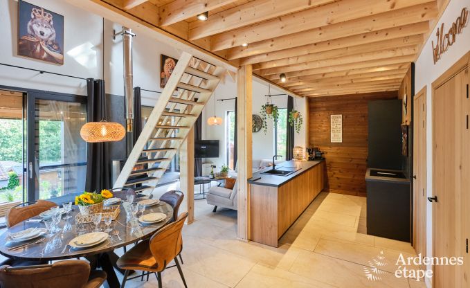 Chalet in Hotton for 6 persons with swim spa, hot tub and outdoor sauna near Durbuy