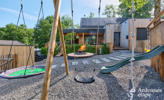 Chalet in Hotton for 6 persons with swim spa, hot tub and outdoor sauna near Durbuy