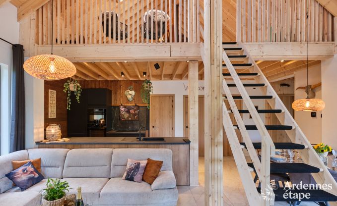 Chalet in Hotton for 6 persons with swim spa, hot tub and outdoor sauna near Durbuy