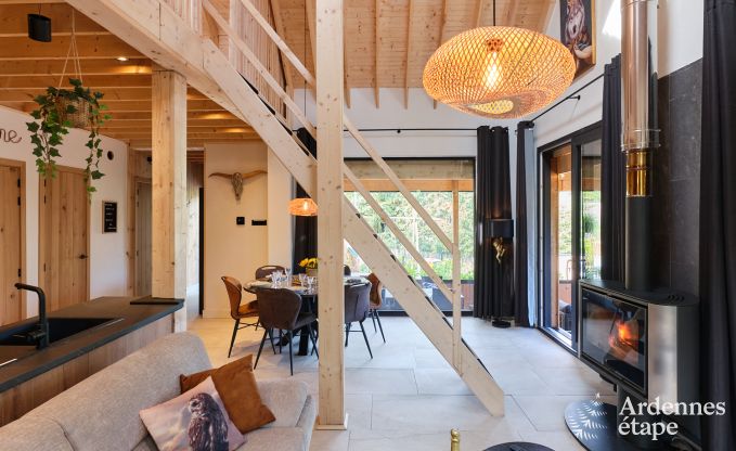 Chalet in Hotton for 6 persons with swim spa, hot tub and outdoor sauna near Durbuy
