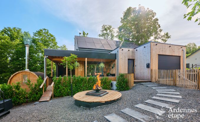 Chalet in Hotton for 6 persons with swim spa, hot tub and outdoor sauna near Durbuy