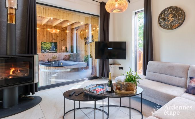 Chalet in Hotton for 6 persons with swim spa, hot tub and outdoor sauna near Durbuy