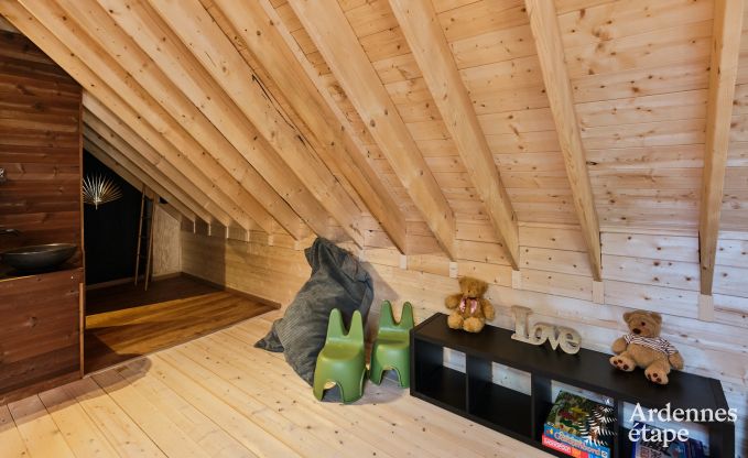 Chalet in Hotton for 6 persons with swim spa, hot tub and outdoor sauna near Durbuy