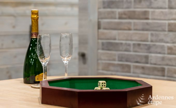 Holiday cottage with sauna, jacuzzi, games and beautiful views over the hills of Malmedy for 6/8 persons in the Ardennes