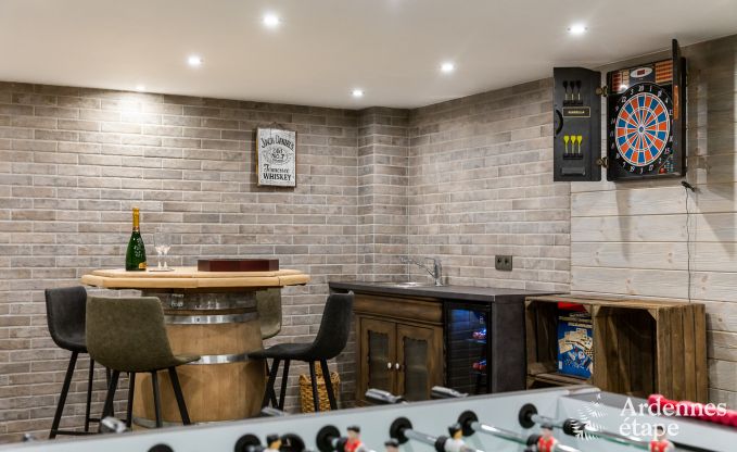 Holiday cottage with sauna, jacuzzi, games and beautiful views over the hills of Malmedy for 6/8 persons in the Ardennes