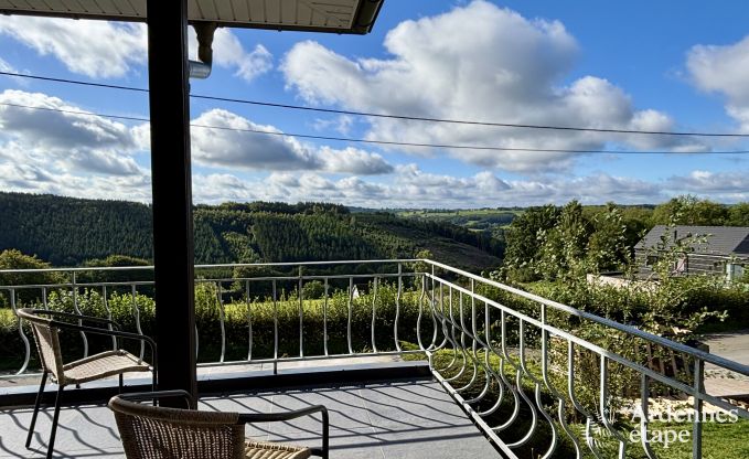 Holiday cottage with sauna, jacuzzi, games and beautiful views over the hills of Malmedy for 6/8 persons in the Ardennes