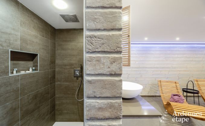 Holiday cottage with sauna, jacuzzi, games and beautiful views over the hills of Malmedy for 6/8 persons in the Ardennes