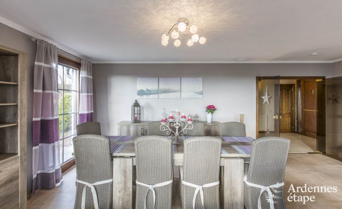 Holiday cottage with sauna, jacuzzi, games and beautiful views over the hills of Malmedy for 6/8 persons in the Ardennes
