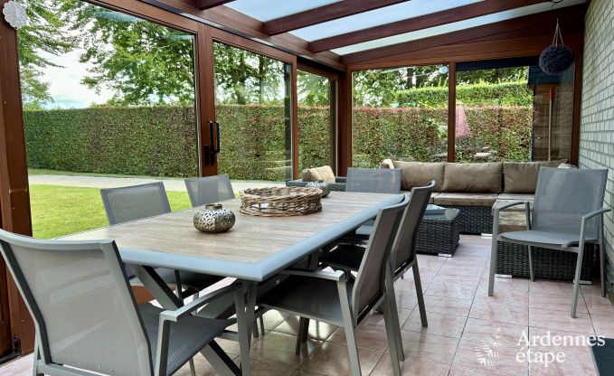 Holiday cottage with sauna, jacuzzi, games and beautiful views over the hills of Malmedy for 6/8 persons in the Ardennes