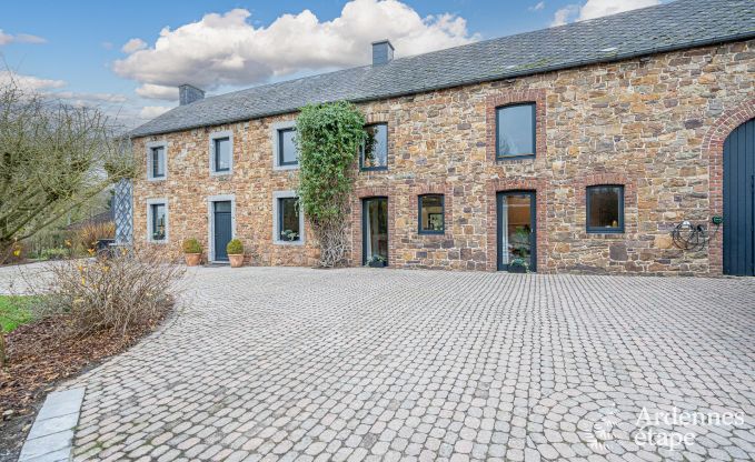 Holiday villa in Ohey: luxury accommodation for 10 people with sauna, jacuzzi and private garden