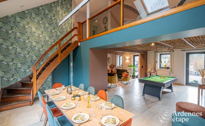 Holiday villa in Ohey: luxury accommodation for 10 people with sauna, jacuzzi and private garden