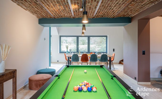 Holiday villa in Ohey: luxury accommodation for 10 people with sauna, jacuzzi and private garden