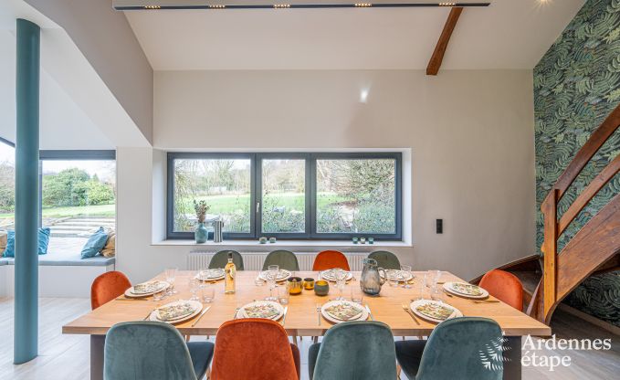 Holiday villa in Ohey: luxury accommodation for 10 people with sauna, jacuzzi and private garden