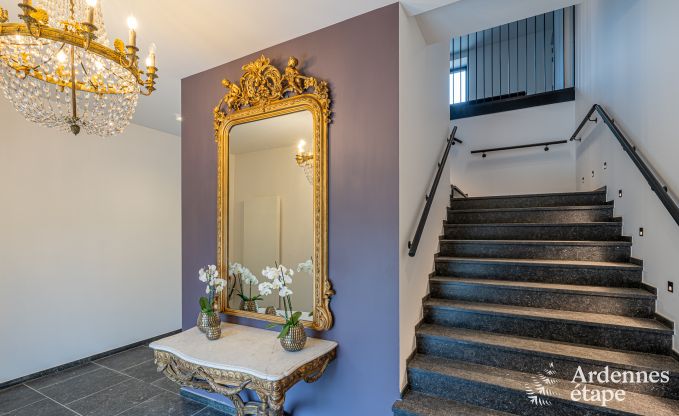 Luxury castle for 30 people in Ouffet with 14 bedrooms, 12 bathrooms, indoor pool, sauna and private garden